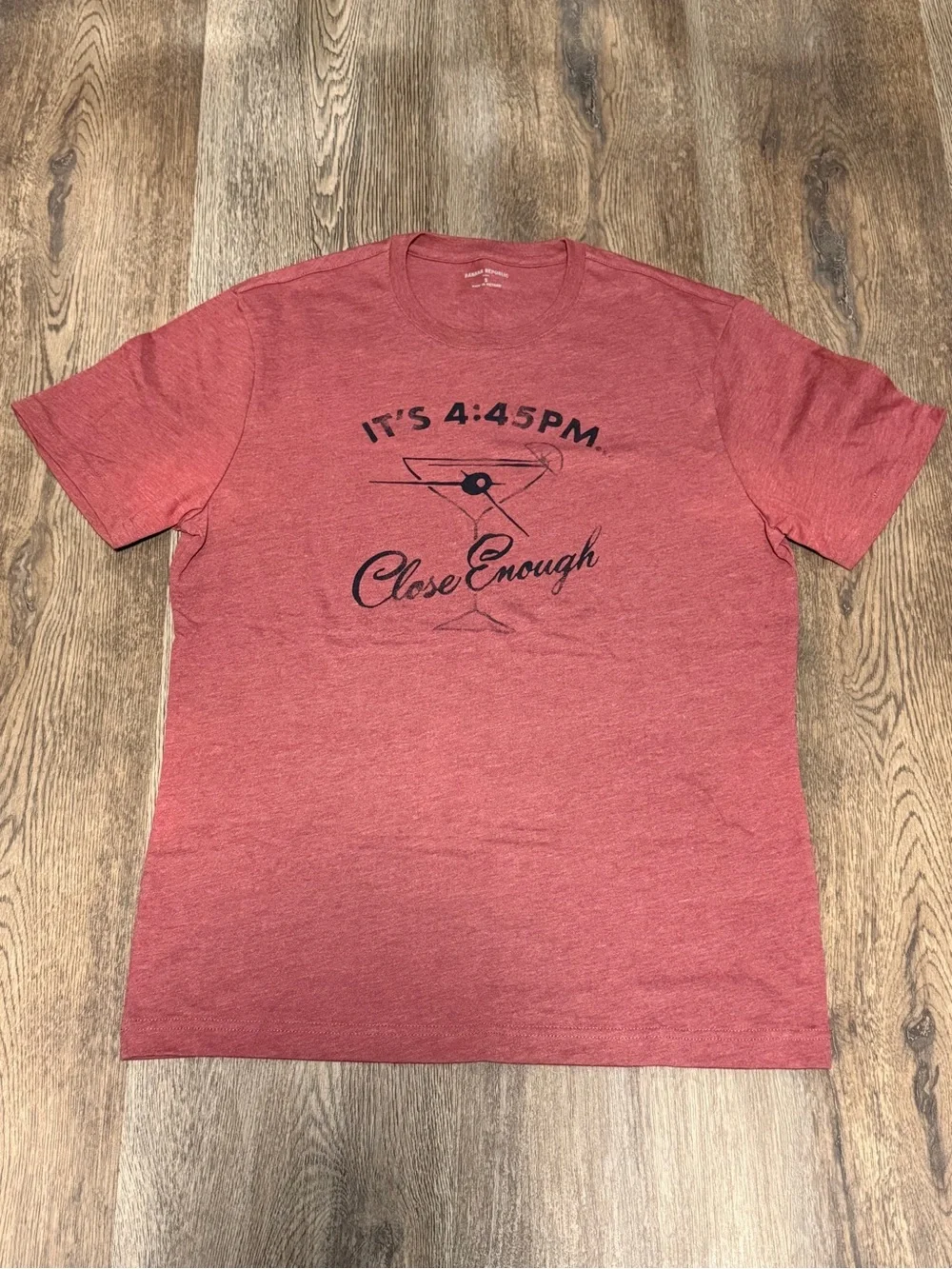 Banana Republic Red Heather 'It's 4:45PM - Close Enough' Graphic Tee